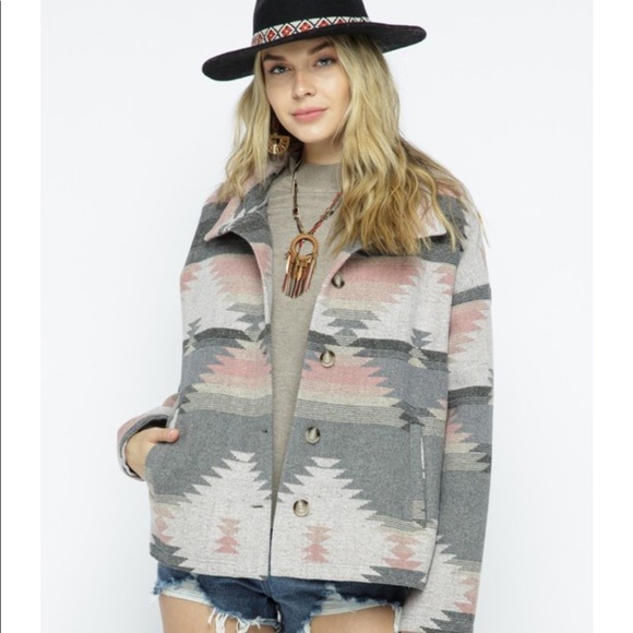 Aztec Pattern Lightweight Jacket - Picture 1 of 6